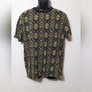 Men's 21 Men An American Brand Black and Yellow AOP T-shirt Size XL